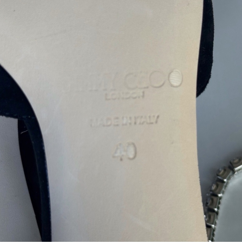 Jimmy Choo Black Heels with Silver Accents - Picture 3 of 6